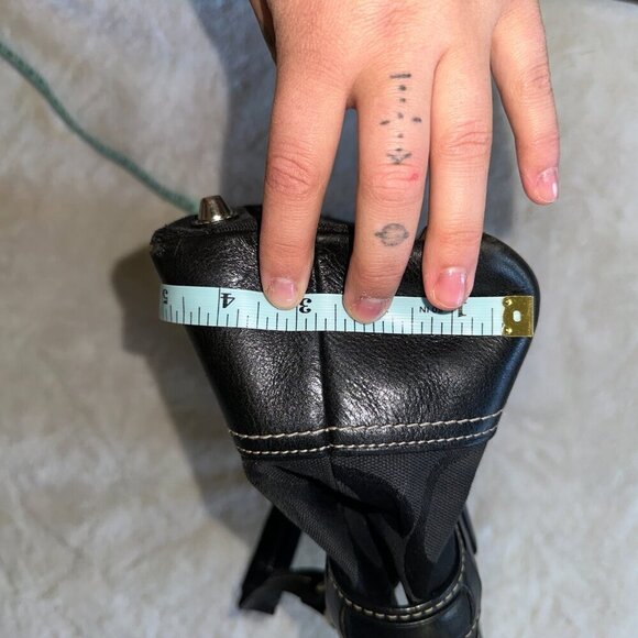 Small Black Coach Hampton Leather Snakeskin Handbag - Picture 13 of 15